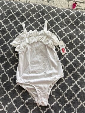 Habitual White Ruffle Strap One-Piece Bodysuit